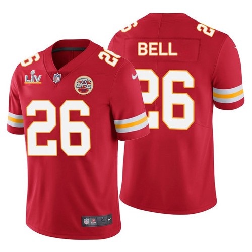 Men's Kansas City Chiefs #26 Le'Veon Bell Red NFL 2021 Super Bowl LV Stitched Jersey Men's Kansas City Chiefs #26 Le'Veon Bell Red NFL 2021 Super Bowl LV Stitched Jersey